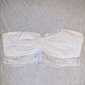 Aerie white lace bandeau bra